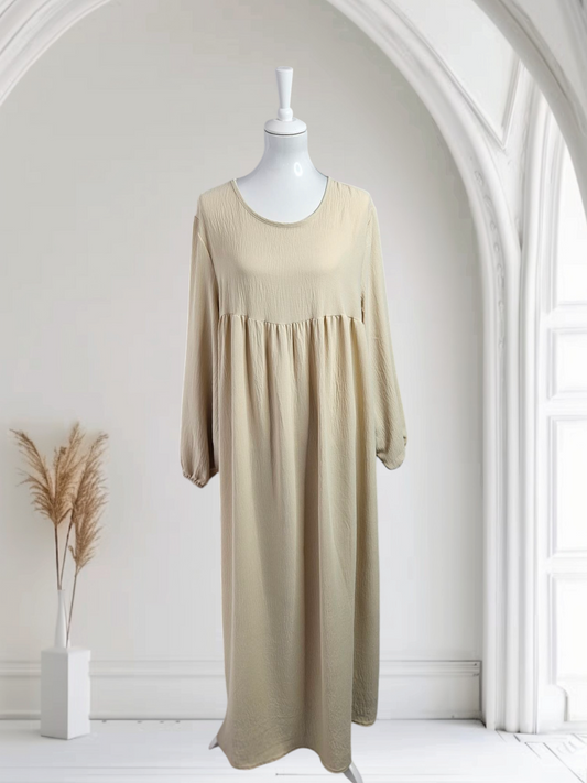 Abaya Kleid mit breiten Ärmel Farbe Beige