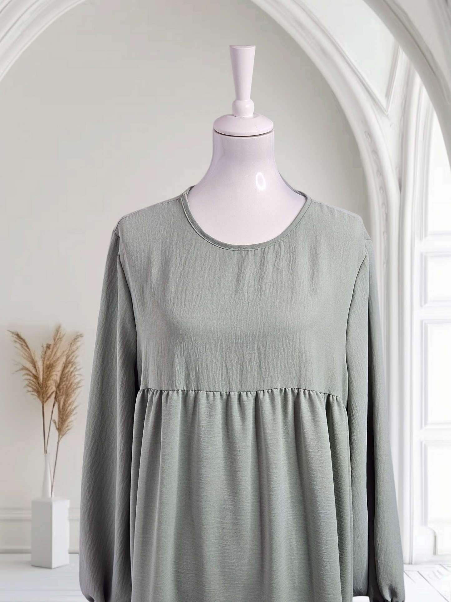Abaya Kleid mit breiten Ärmel Farbe Grau