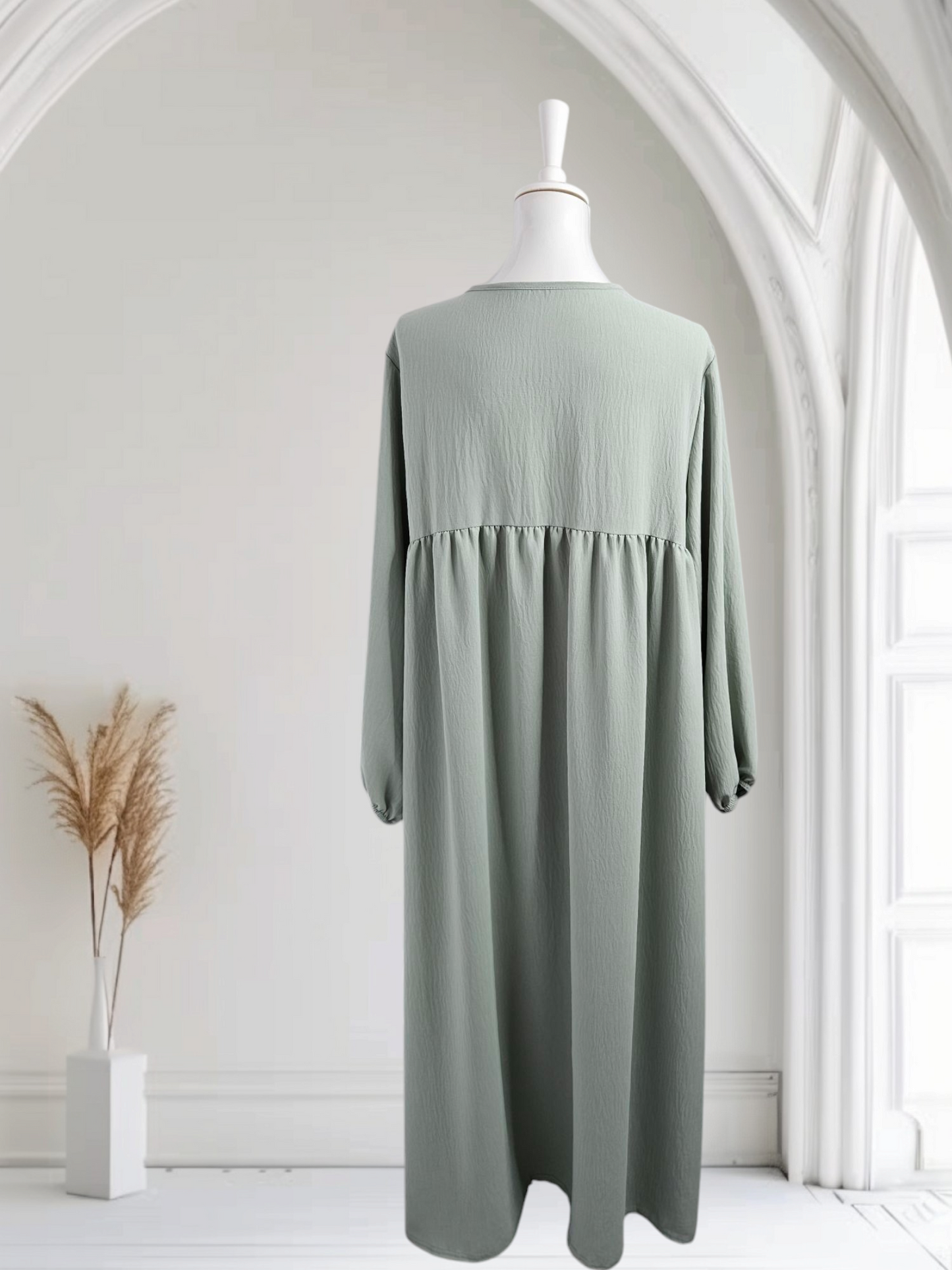 Abaya Kleid mit breiten Ärmel Farbe Grau