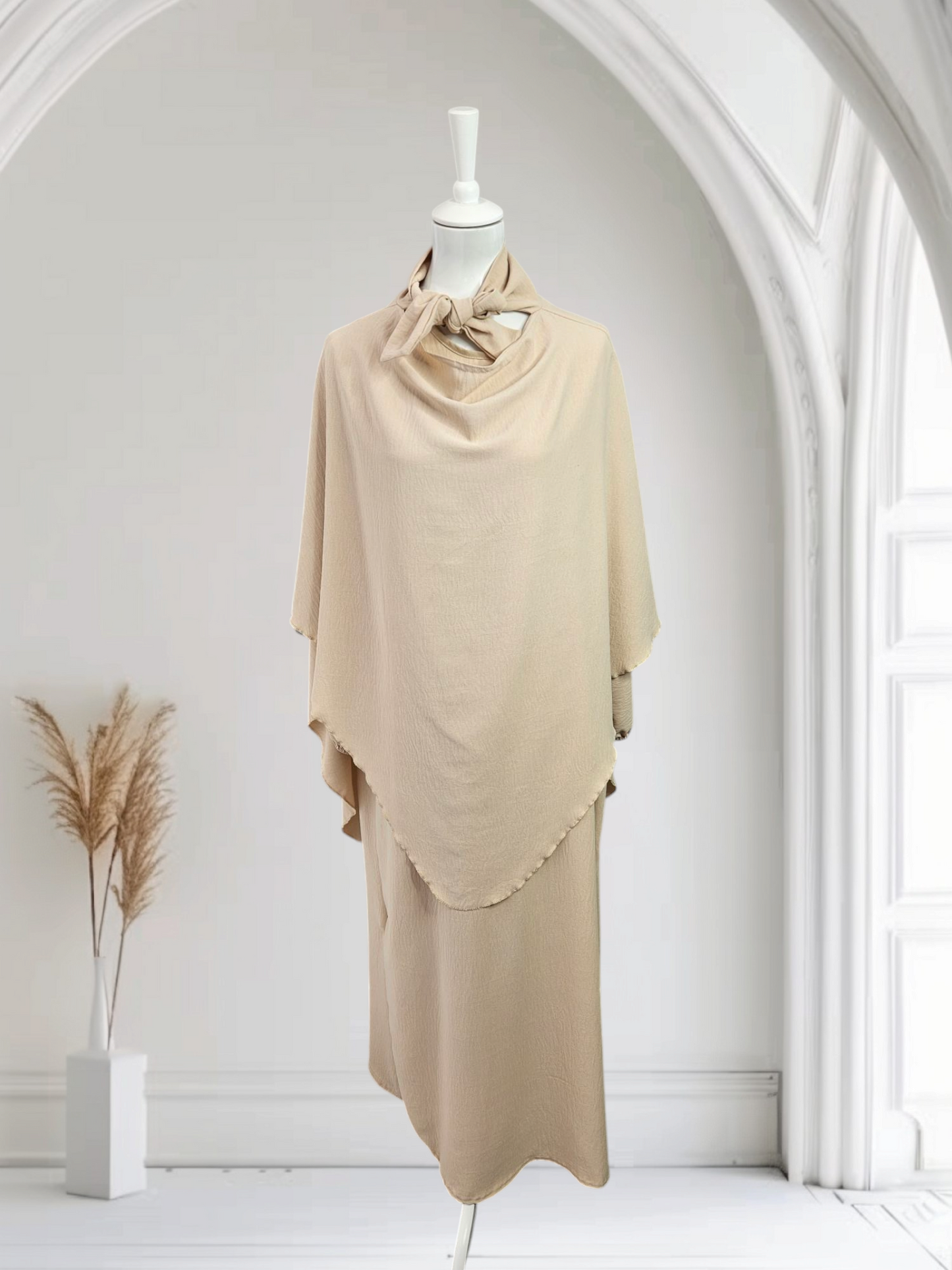 Abya khimar Set Farbe Beige