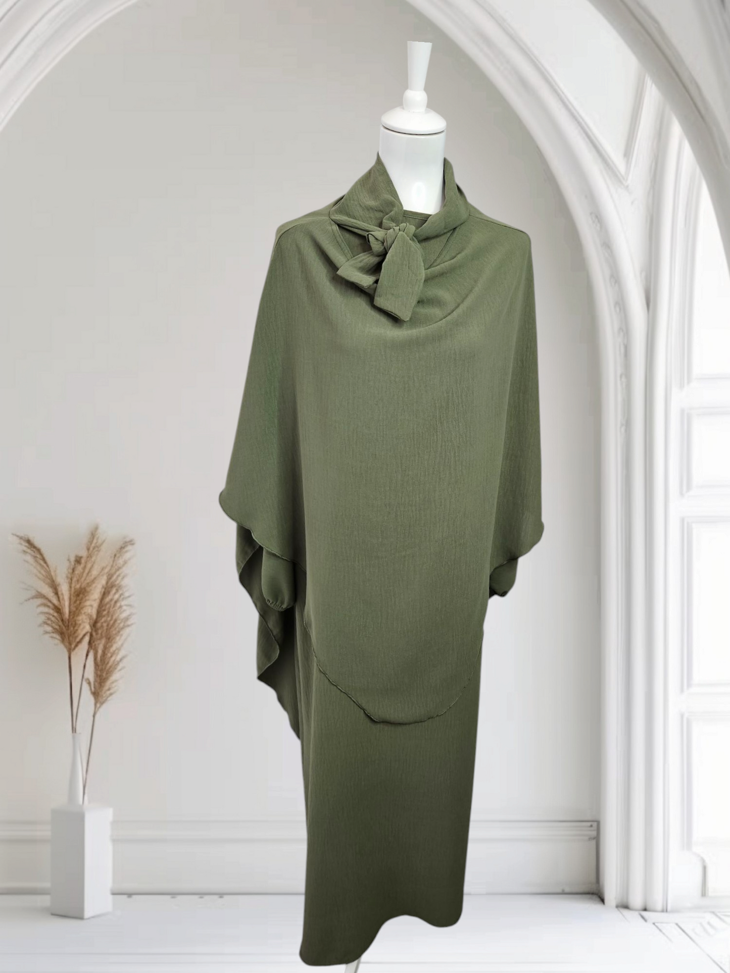 Abya khimar Set Farbe Olivgrün