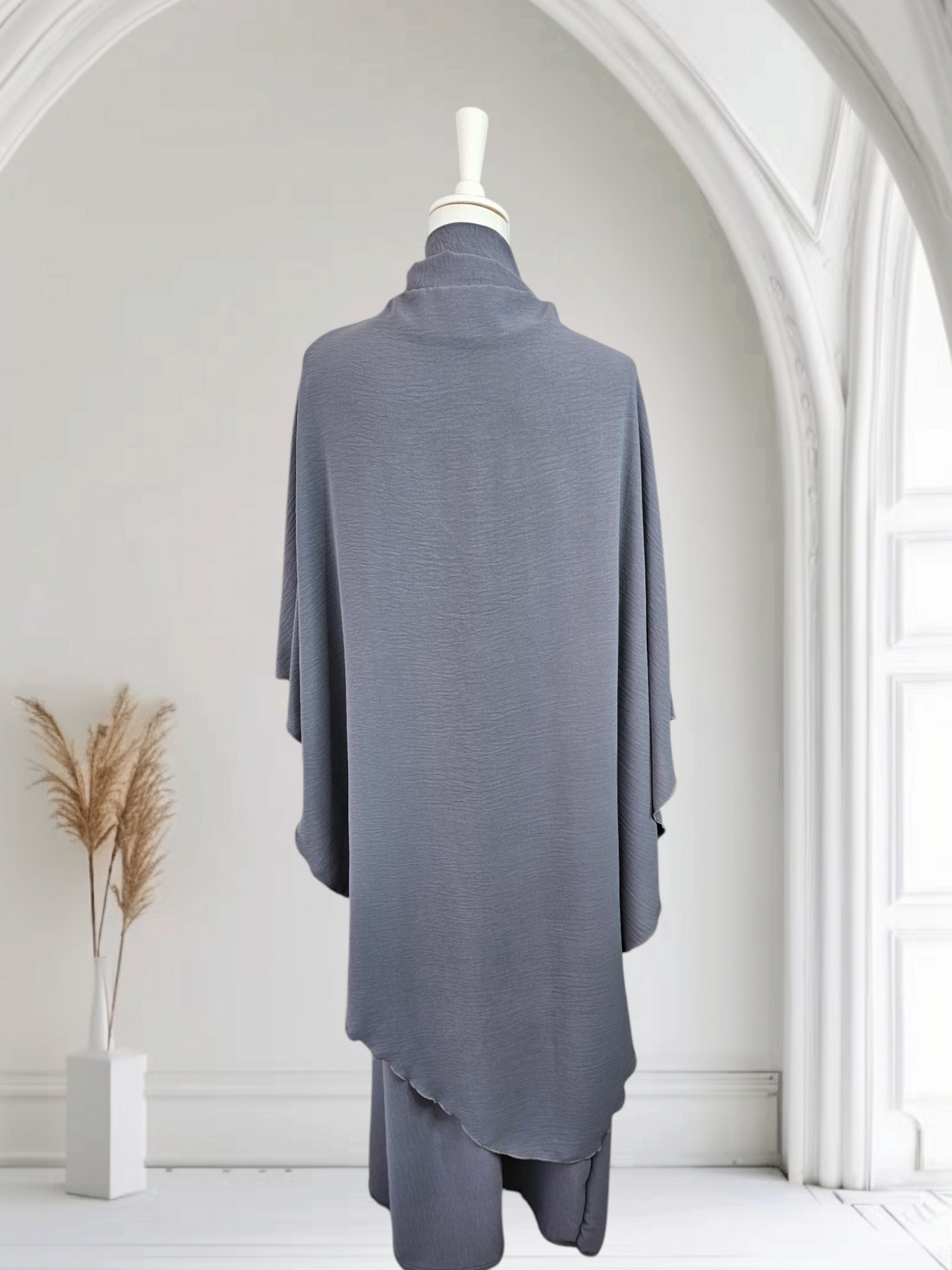 Abya khimar Set Farbe Grau